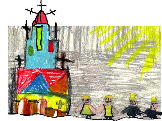 church drawing for kids